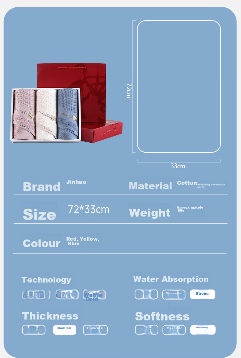 KING SHORE Towel, Xinjiang Pure Cotton Soft, Absorbent Face Towel for Washing And Sports, Class A Towel Gift Box Set, Two-Piece Pack 13