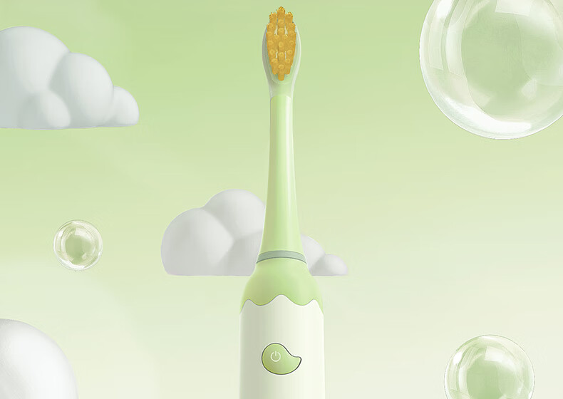 FLYCO Children's Electric Toothbrush with 3 Modes, Smart Timer, Sonic Soft Bristles, for Ages 3-6 Birthday And Children's Day Gift for Boys FT7110 Cute Gree 2