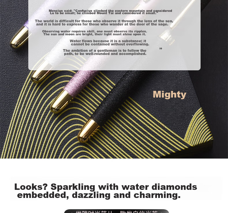 HERO Fountain Pen 1520 Black Velvet Sand Multi-Color Fine Nib Iridium Gold Fountain Pen Signature Pen for Men And Women Office Gift Ink Gift Box Set 4