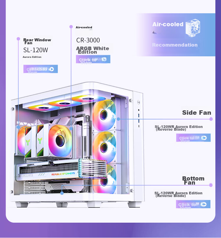JONSBO TK-3 White Curved Panoramic ATX Case (Dual 360mm Radiator Support/ATX PSU/10 Fan Positions/Type-C Gen2 10Gbps+) 8