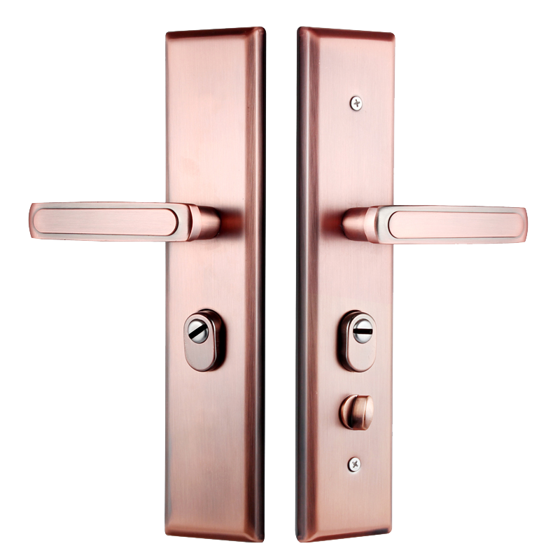 Aoben Anti-Theft Door Lock, Quick-Lock Handle for Entrance Doors, 015 Red + 30*240 Lock Body (Without Lock Cylinder), Installation Guide Included