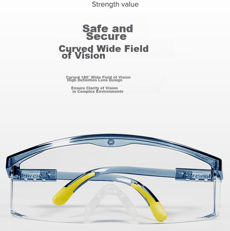 Honeywell Safety Goggles 100300S200A, Crystal Blue Frame with Clear Lenses, Anti-Fog, Cycling Glasses 17