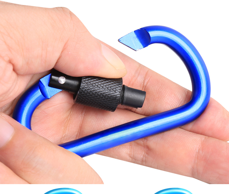 JAJALIN Multifunctional Quick-Release Aluminum Alloy Carabiner Keychain, Gray Single Pack, JA002 9