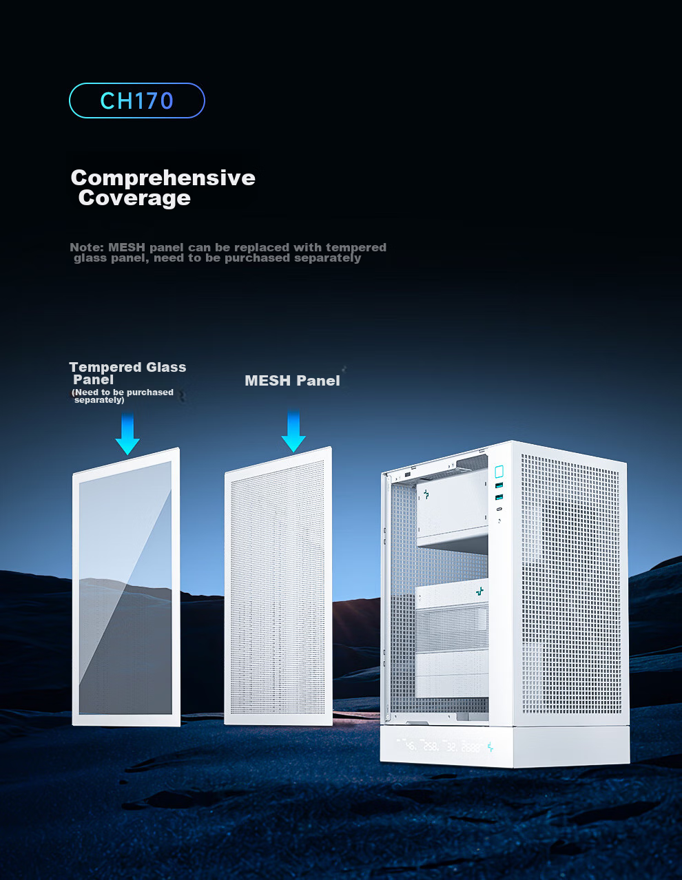 DEEPCOOL CH270 Vertical Back-Insert Case White Vertical MATX Structure Supports Back-Insert Motherboard Compatible with 360 Water Cooling ATX Power Supply 6