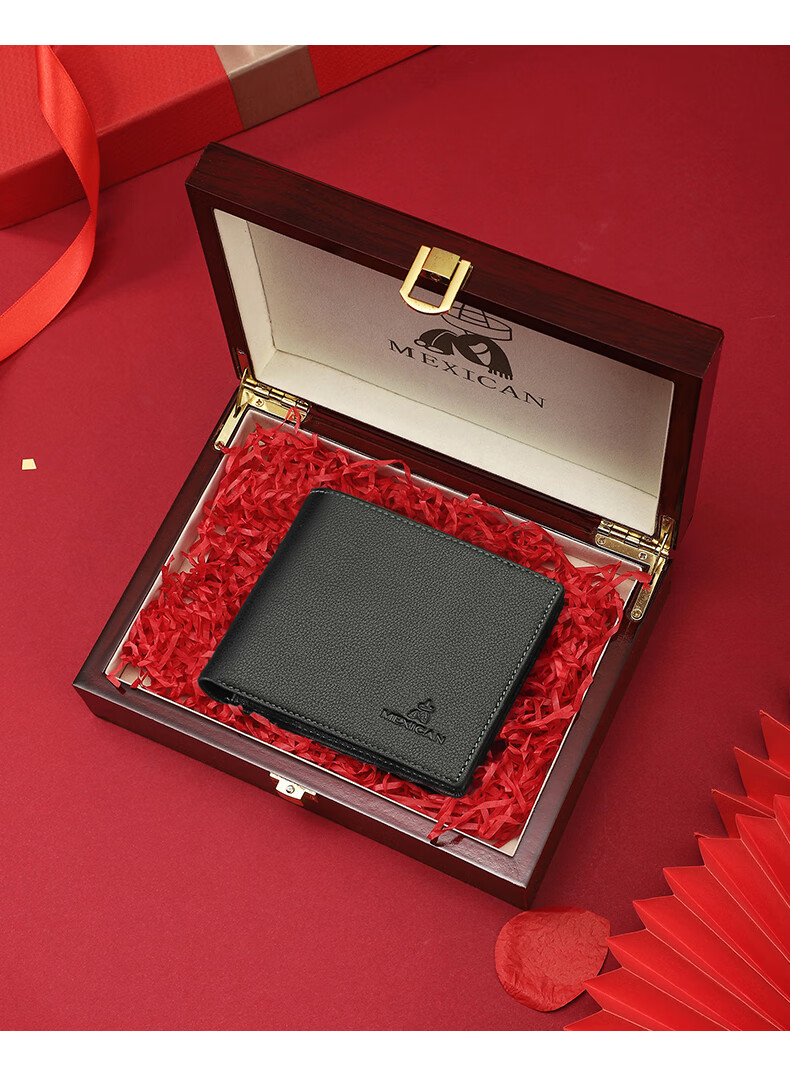 MEXICAN Men's Wallet, Genuine Top-Grain Leather, Multi-Card Slots, High-End Gift Box, Birthday Present for Men And Fathers 2