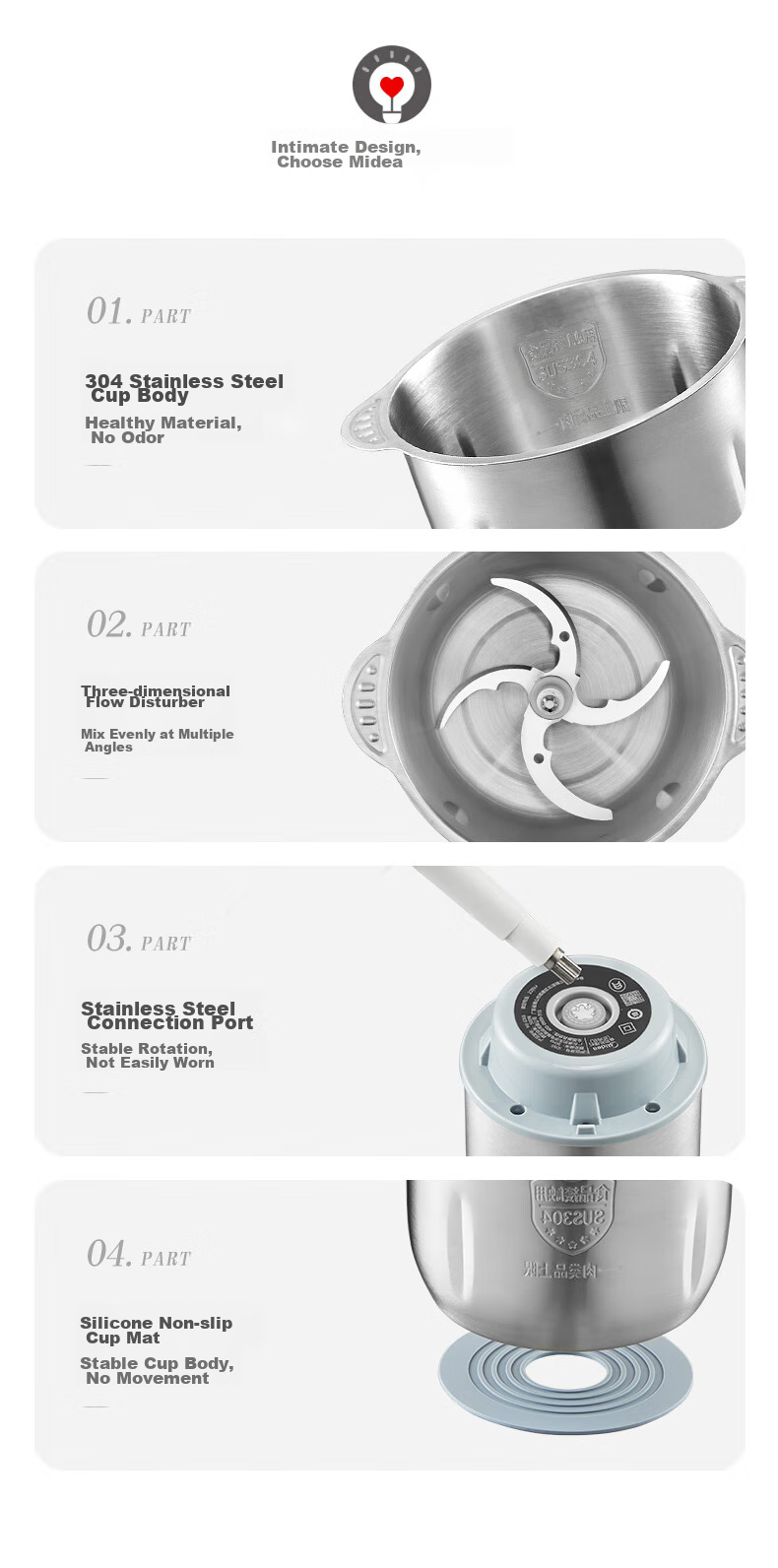 Midea Meat Grinder JD Self-Operated Home Use Large Capacity 5L High Power 1000W Pure Copper Motor Multifunction Commercial Electric Meat and Vegetable Grinder 90R03 24