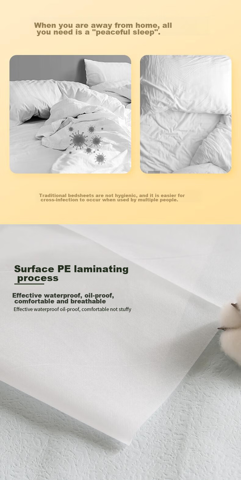 JAJALIN Disposable Bed Sheet for Beauty Salon, 80*180cm White Single Bed Mat for Massage And Foot Bath, Non-Woven Fabric with Holes, 100 Pieces 2