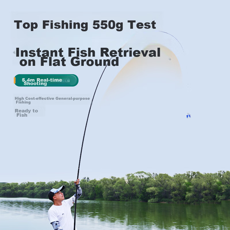 Grsaed Lingyun 4.5-Meter Fishing Rod, Hand Rod, Carbon Fiber Ultra-Light And Ultra-Hard Fishing Pole, Platform Fishing Rod Set