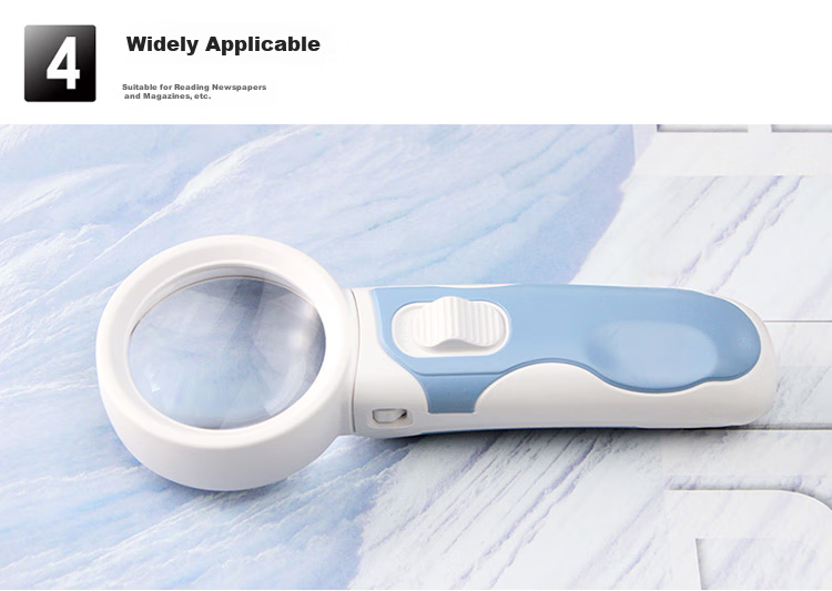 MIXOUT Handheld High-Definition Reading Magnifier with 5x Magnification, 90mm Large Aperture, Clear View, And LED Light 10