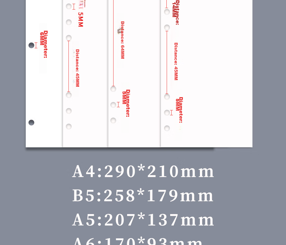 Jiaranheng Loose-Leaf Refill Paper for A4 Loose-Leaf Notebooks And Journals, 4-Hole Refill Pages, Thick Lined Paper for Replacement Inner Pages 30