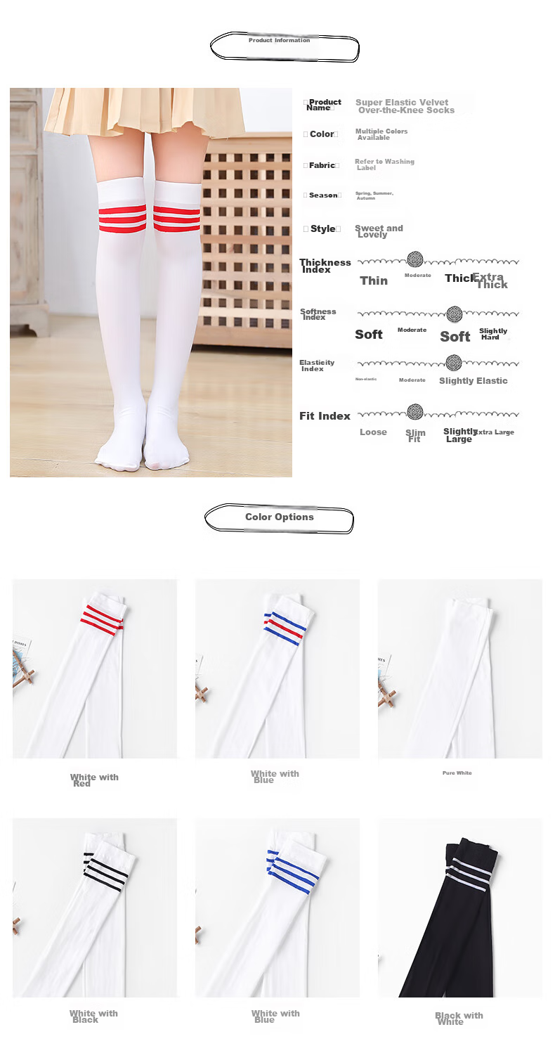 LangSha Children's Socks, Girls' Long Cotton Socks, Boys' Soccer Socks, Student Socks for All Seasons, Calf-Length Socks, 4 Pairs Per Pack 4