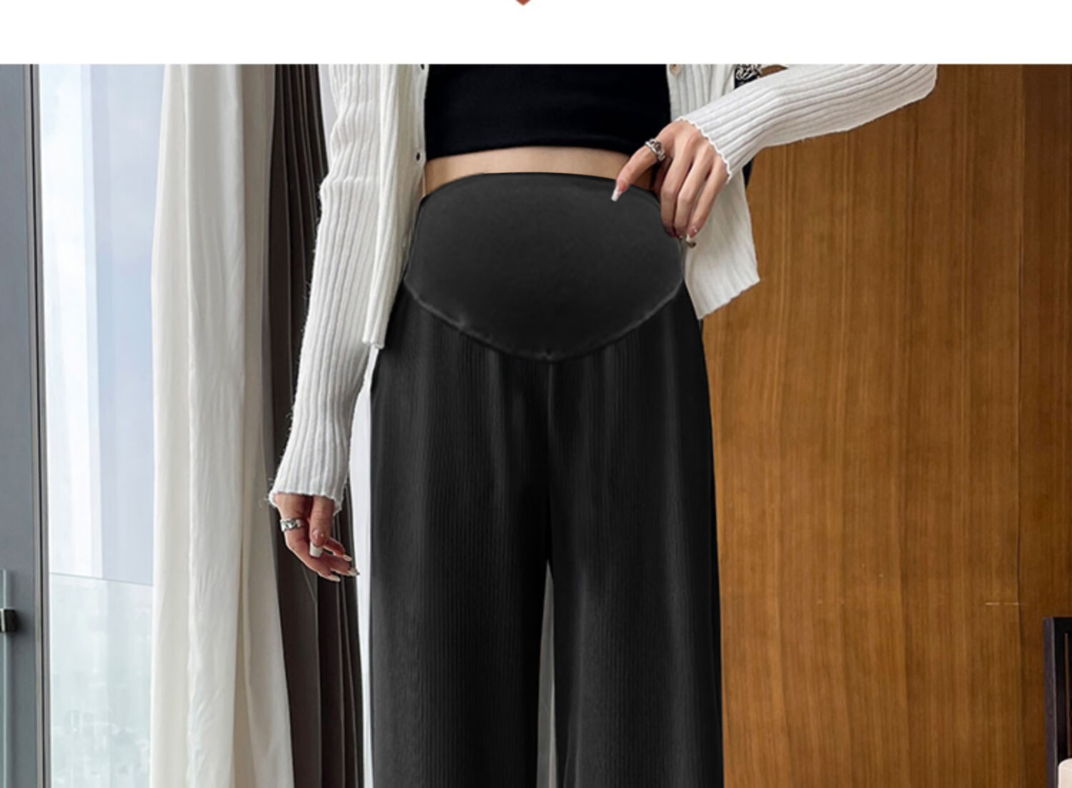 JOYNCLEON Maternity Pants Spring Summer Petite Casual Wide-Leg Leggings Outerwear Pants Beige 2XL Jyk86701 18