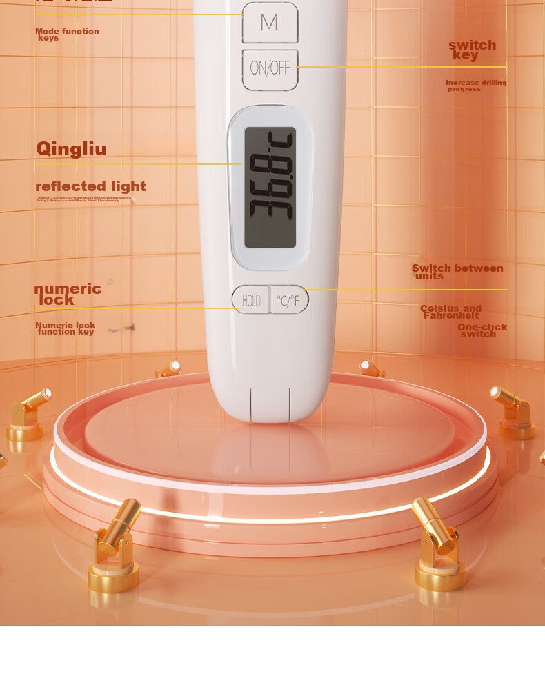 Deli Mechanical Oil And Water Temperature Gauge, Deep-Frying Food Oil Thermometer, Built-In Removable Scalding Clamp, Probe 30cm LE551 10