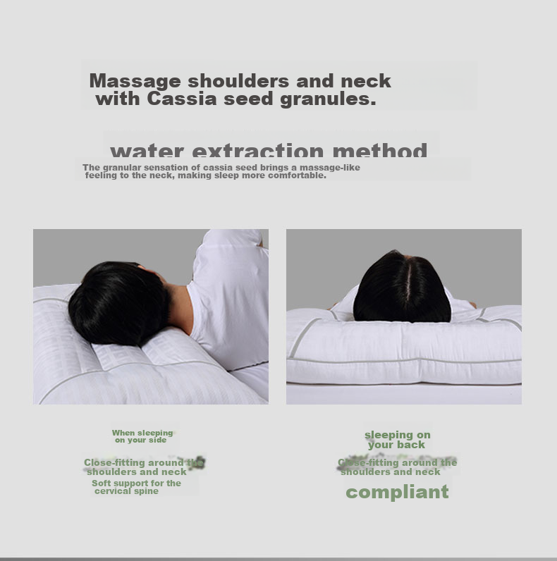 FUANNA Pillow, Tea-Scented Cassia Seed Cervical Pillow, Pure Cotton Antibacterial Herbal Pillow Core, Comfortable Sleeping Neck Support Pillow, Single Piece 74*48cm 9