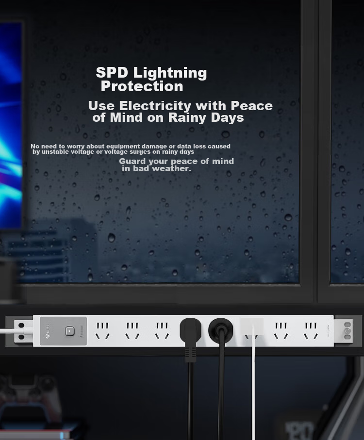 BULL Lightning Protection PDU Desktop Overload And Overpower Protection Under-Desk Gaming Cabinet Socket/power Strip/extension Cord/surge Protector, 8 Outlets with Master Switch, 3-Meter Specification GNE-P108ET 6