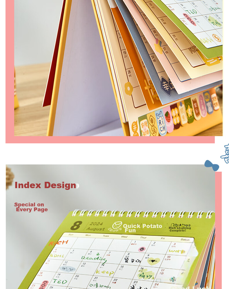 Class 3-2 2026 Creative Cartoon Lucky Desktop Calendar Small Ornament 2025 Monthly Planner Daily Countdown Memo Large Size 10