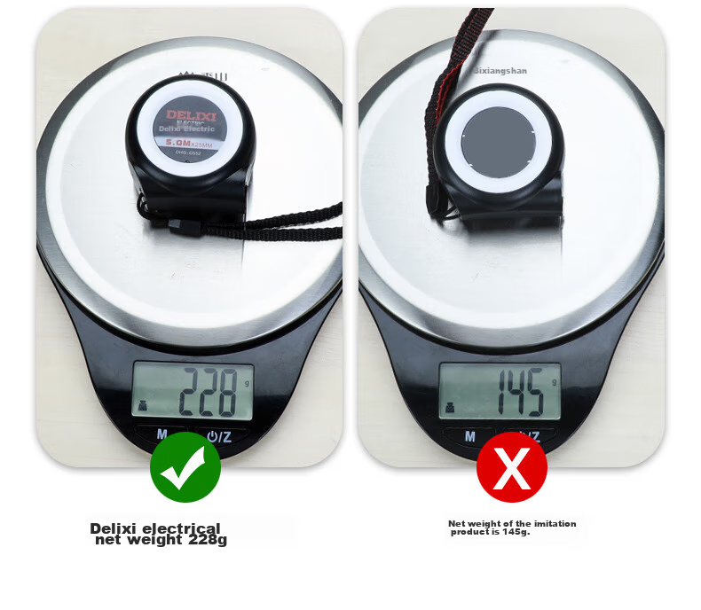 DELIXI ELECTRIC Steel Tape Measure, Household Wear-Resistant, Drop-Resistant, High-Precision Self-Locking Measuring Tool, Thickened Carpenter's Ruler, 5-25 30