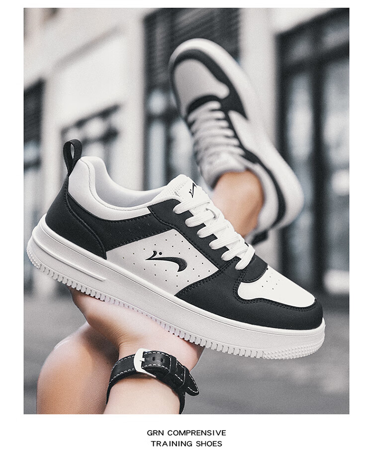 Guirenniao Women's Sneakers New Couple Casual Shoes Thick Sole Sports Shoes White/Black Size 38 6