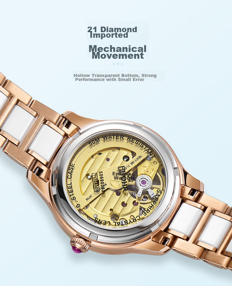 EBOHR Women's Watch, Shell Skeleton Ladies Mechanical Watch, Birthday Mid-Autumn Festival Gift, 50690121 for Girlfriend 14