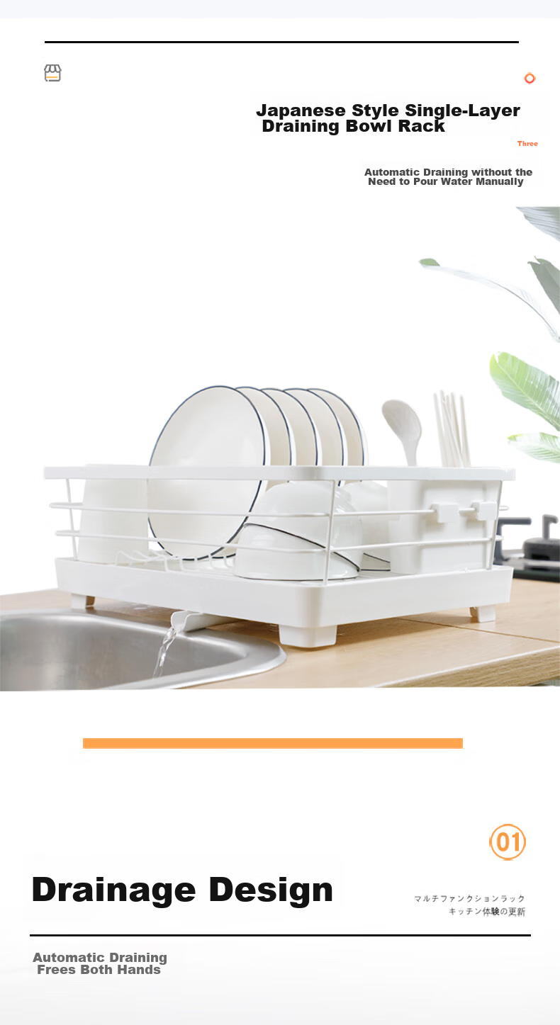 ASVEL Kitchen Sink Drainer Rack Storage Shelf for Bowls, Chopsticks, Plates, Cups 6