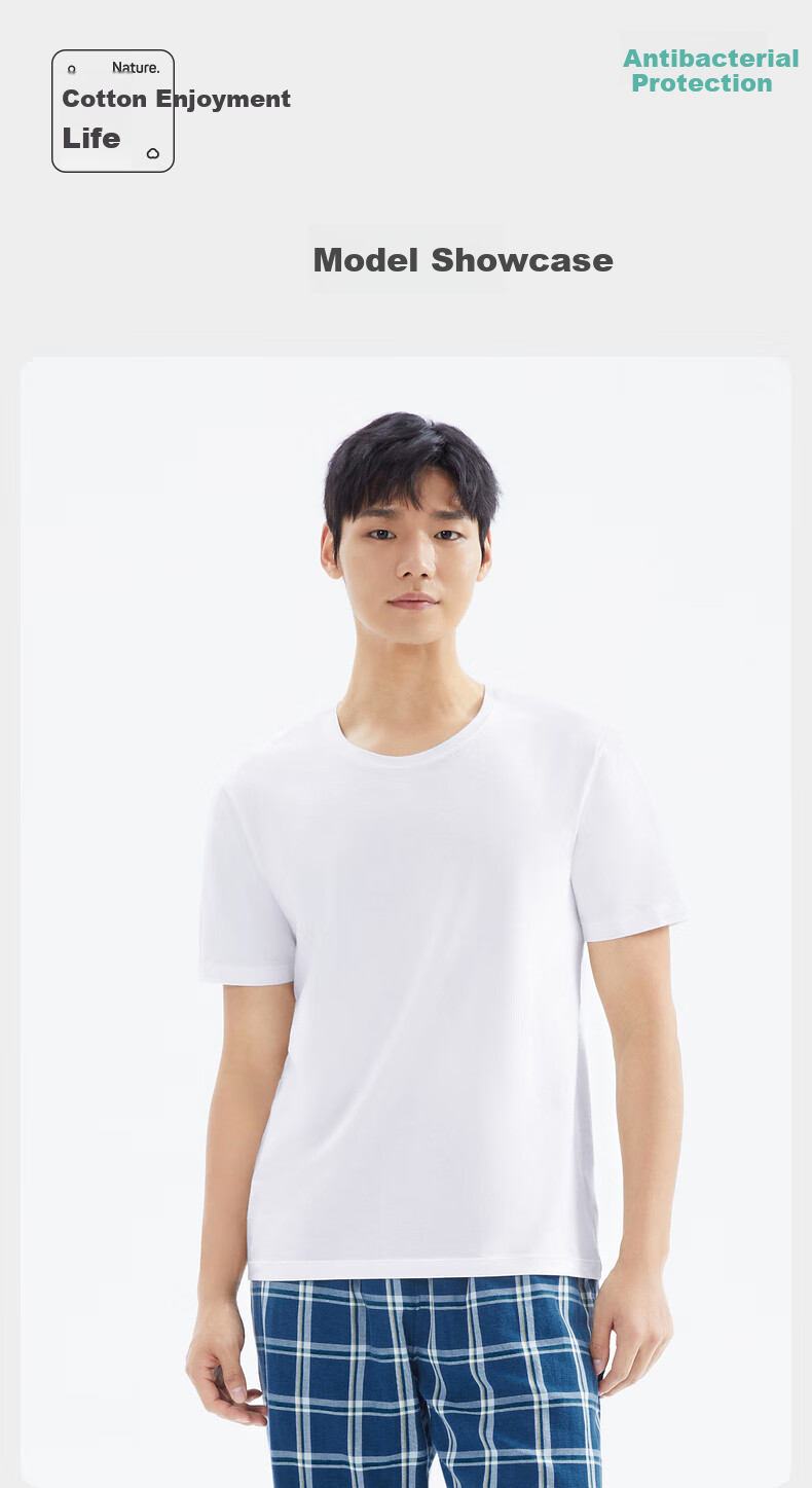 PurCotton Antibacterial Base Shirt Couple Unisex V-Neck T-Shirt Vest Camisole 13