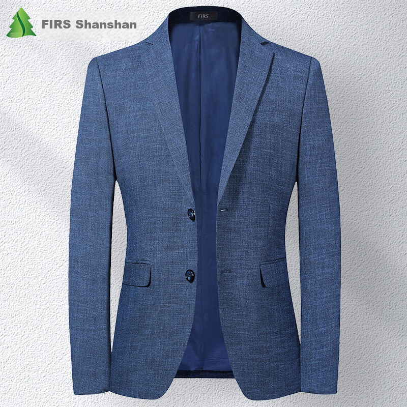 FIRS Men's Suit, Autumn Style, Business Casual for Young And Middle-Aged Men, Elastic Blazer, Casual Single Suit Jacket, Formal Wear, Professional Attire, Wedding Suit, 2036 Blue, Size 175