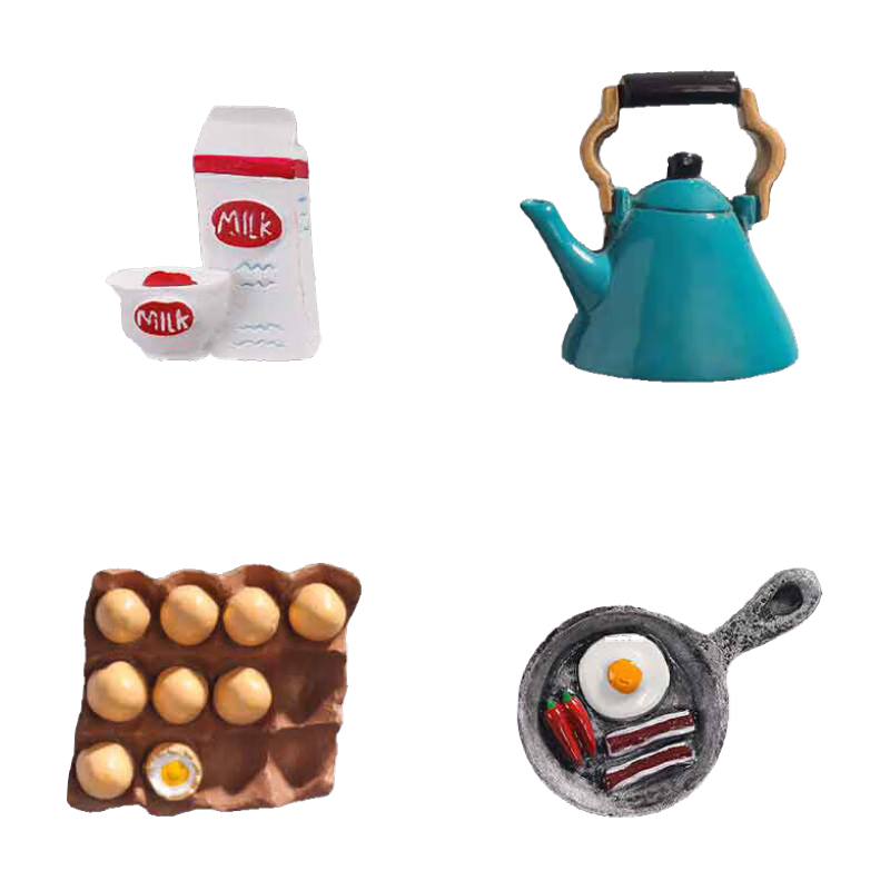 Youxueku 3D Stereoscopic Realistic Food Kitchen Decoration Refrigerator Sticker, Kettle, Egg, Frying Pan, Milk, Delicious Series A, Mid-Autumn Festival Gift