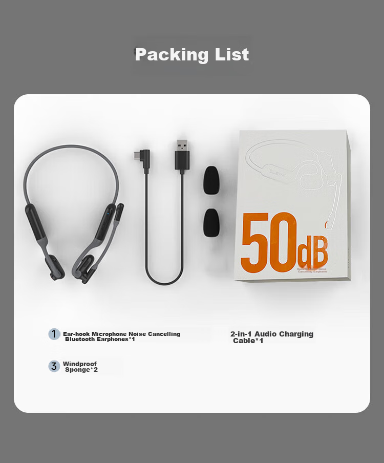 Huangli Zhi Sheng Oleap [High-End Flagship Model] P200b Pro Business Conference Noise-Cancelling Headphones AI Call Noise Reduction Bluetooth Headphones Domestic Long Battery Life Black 5