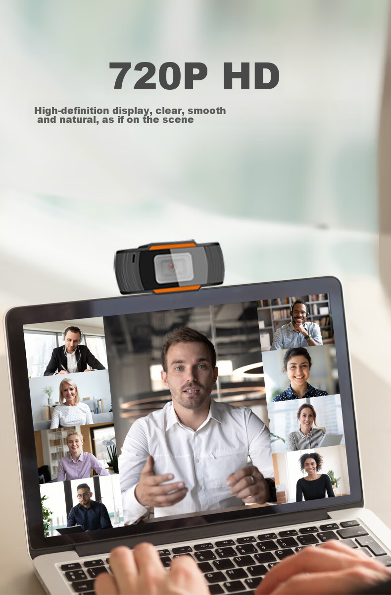 GESOBYTE C205 Computer Webcam, 720P HD Microphone, Video Calls, Conferences, Postgraduate Entrance Exams, Interviews, Online Classes, Desktop All-In Live Streaming, Home Teaching, USB External Connectio 2
