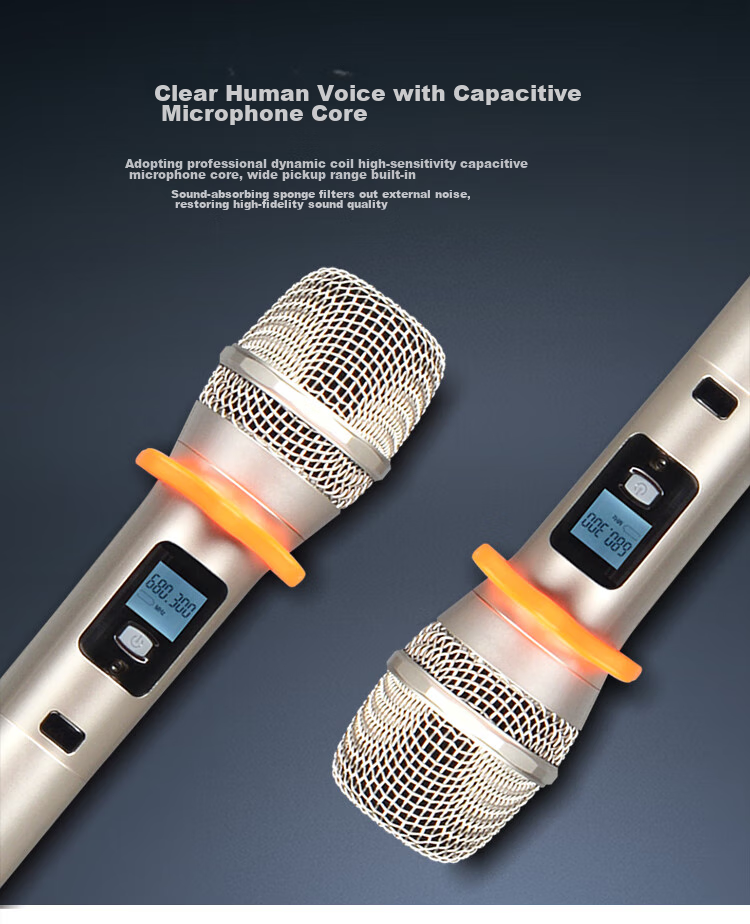 SHILE SH-10 Professional One-To U-Segment Anti-Howling Wireless Handheld Microphone for KTV Entertainment, Singing, Meetings, Hosting, And Lecturing, with 4 Handheld Mics Included 4