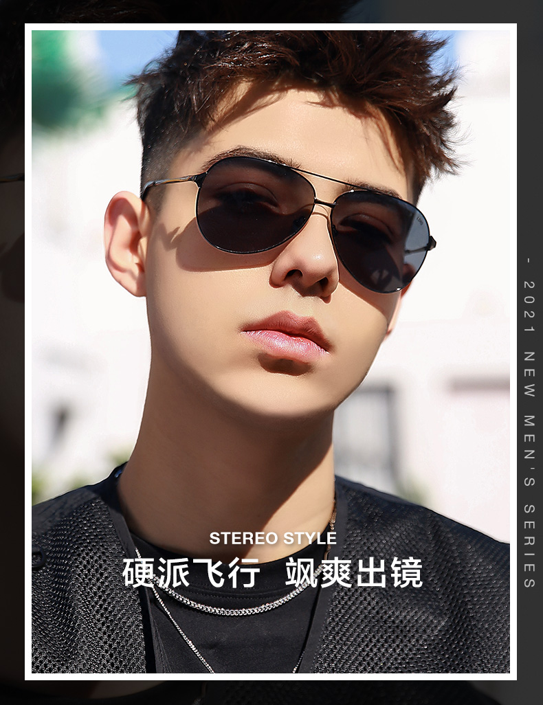 loho眼镜生活 偏光太阳镜男开车驾驶墨镜型男蛤蟆镜经典简约款 lhk002