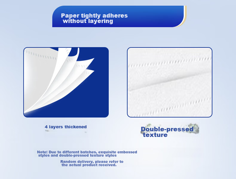 Zhiyue Toilet Paper Roll, 4-Ply, 380g*12 Rolls, Large Commercial Toilet Paper, Core-Wrapped Tissue Paper, Whole Box 12