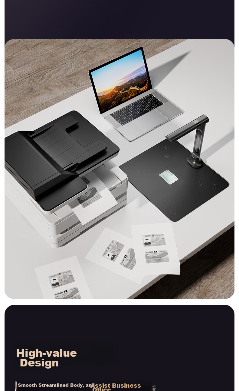 Deli AI Intelligent High-Speed Camera Scanner, 20 Million Pixel Video Display with Automatic Continuous Scanning, Photo And Document Scanner for Contracts And Bills, A4 Soft Base, GK141 12
