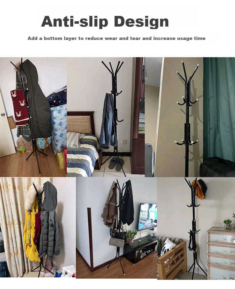 Anerya Iron Coat Rack, Floor-Standing Bedroom Clothes Hanger, Simple Indoor Garment Stand, White 11