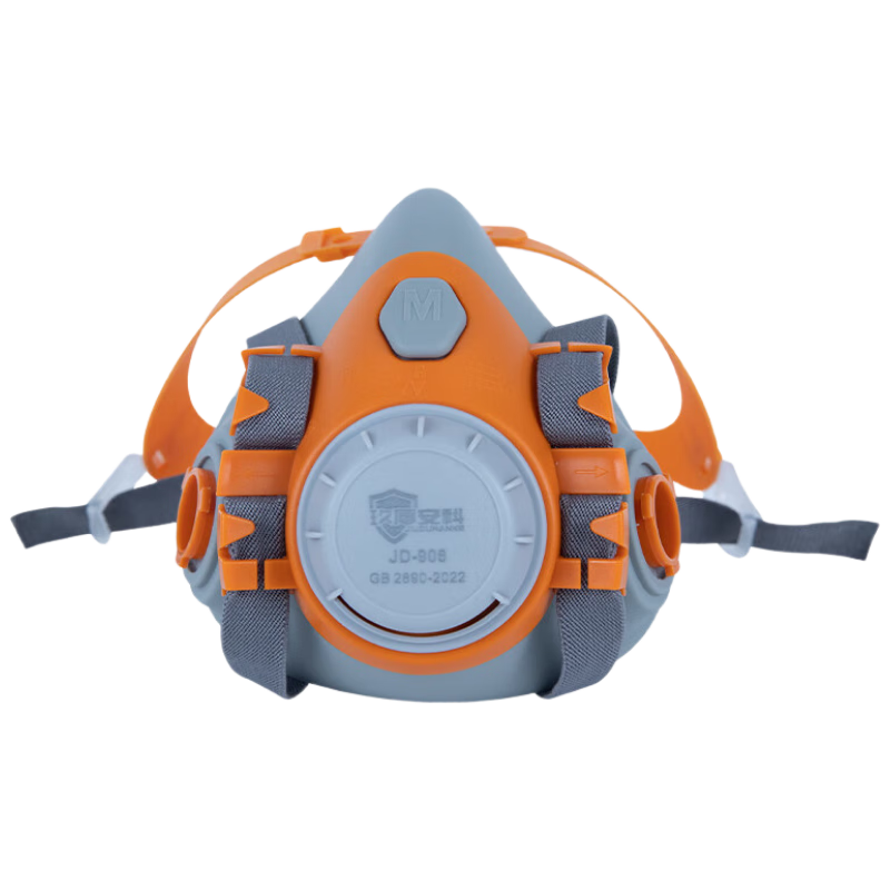 Jiudun Anke Gas Mask Liquid Silicone Half Facepiece Acid-Resistant Organic Inorganic Formaldehyde Toxic Gas Protection Half Mask JD-906A (Organic Protection)