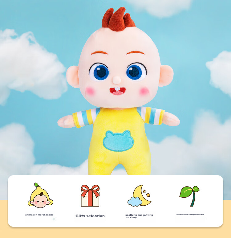 BabyBus, Zhuazhu Zhuwai Toys, Baby Zhuazhu JoJo Plush Doll, Soothing Toy for Sleep, Gift for 0-3 Years Old And First Birthday 2