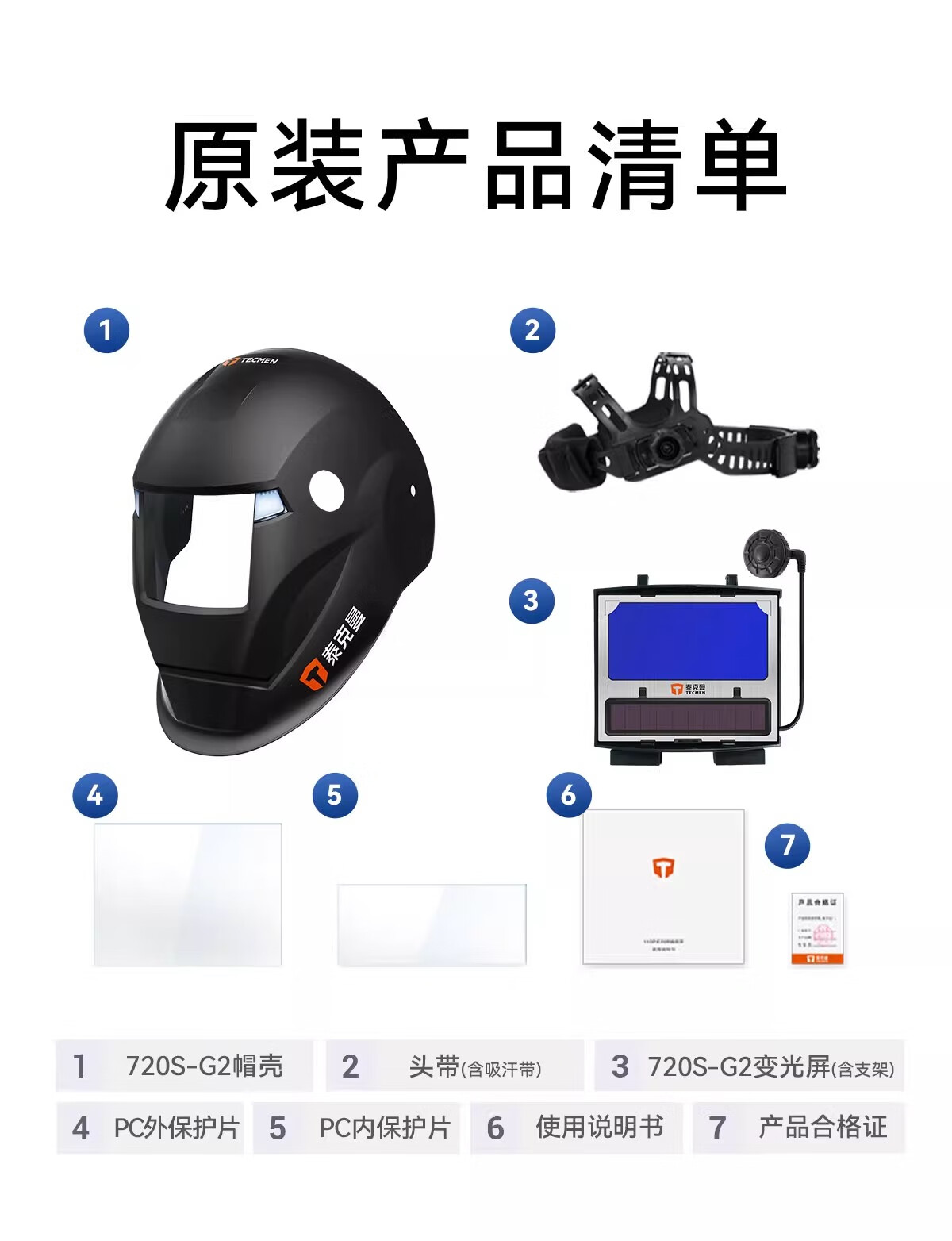 TECMEN 720S-G2 Second Generation Welding Helmet Outer Protective Lens, Transparent Anti-Spatter Inner Protective Lens, Anti-Fog Outer Protection, 15 Pieces (Compatible with 720S) 18