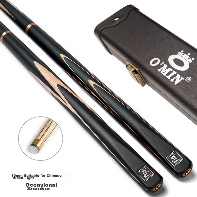 Aomi New Champion Pool Cue, Black Eight Small Tip, Chinese 8-Ball Snooker Medium Tip, 16 Point Scoring, Billiard Cue 10mm