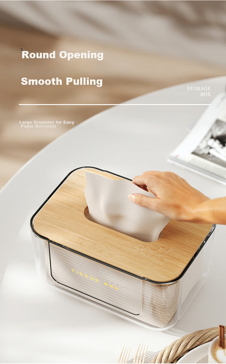 Baoshi Wall-Mounted Tissue Box, No Drilling Required, Made of PET Material, Wide Opening, for Facial Tissues And Toilet Paper, Bathroom Use 4