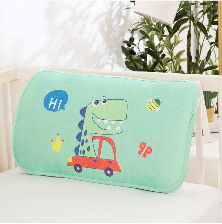 9I9 Baby Pillowcase, Summer Ice Silk Pillow Mat, Cooling Mat for Pillow, Infant Nap Mat, A121 Dinosaur Design, 50*30 Cm 16