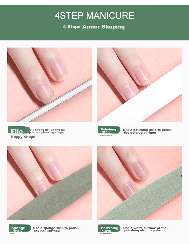 UPLUS 7-Piece Frosted Nail File Set for Manicure Polishing, 3 Files, Sponge File Strips, Nail File Strips 11