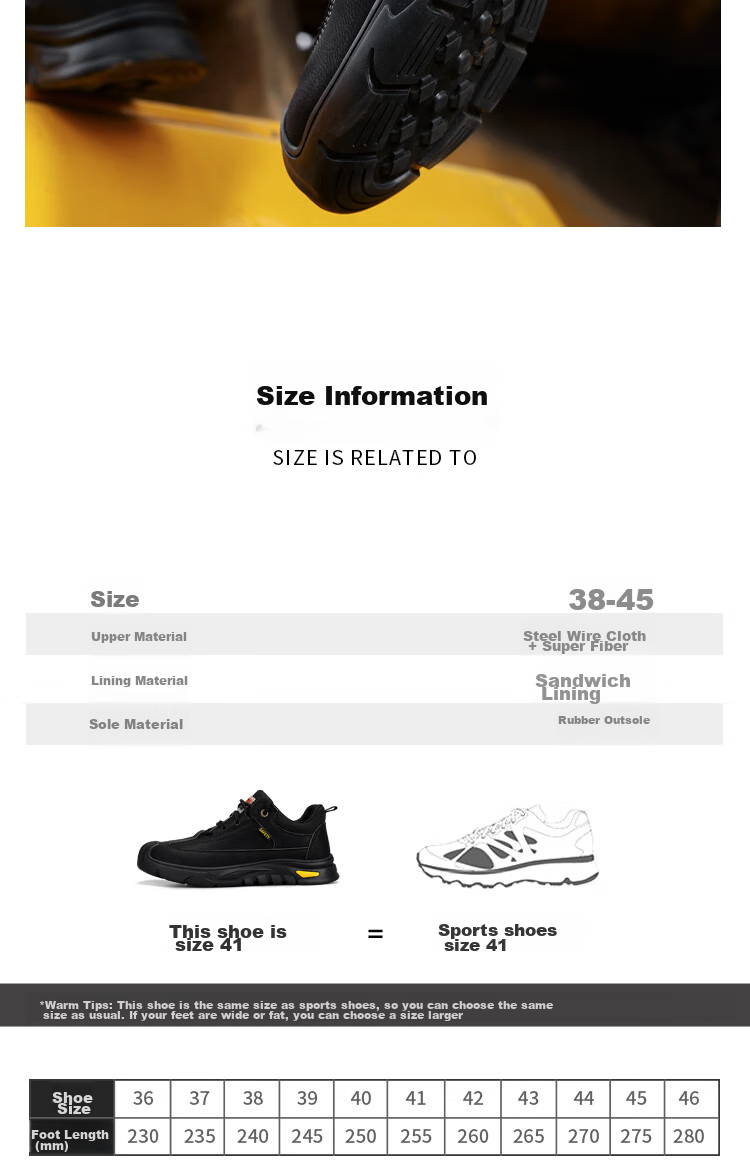Jingtu Safety Shoes for Men, Self-Operated, Summer Breathable, Steel Toe Cap, Puncture-Resistant, Waterproof Work Boots 0253-J Size 43 17