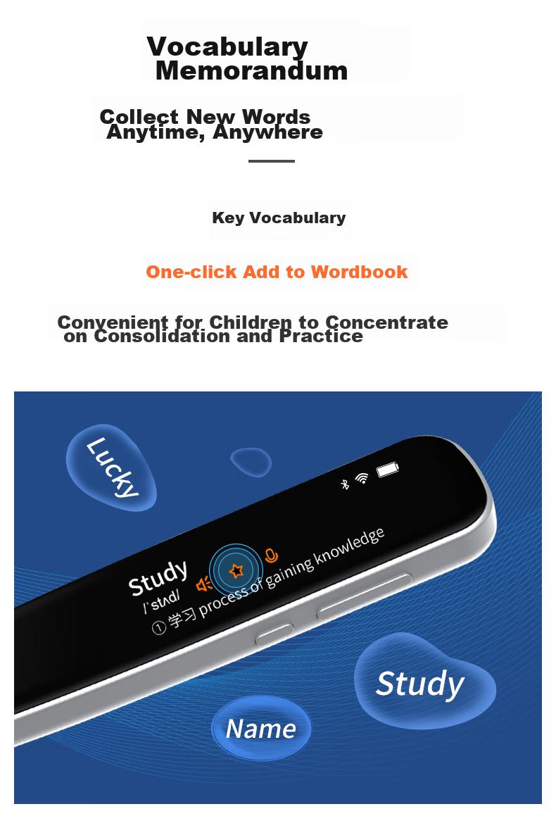JoneR Vocabulary Pen, Scanning Learning Translation Pen, Electronic Dictionary Learning Machine, Voice Translation Machine for Middle And Elementary School Students, Word Reading Pen, English-Chinese Dictionary Scanning Pen, Smart Recording Pe 6