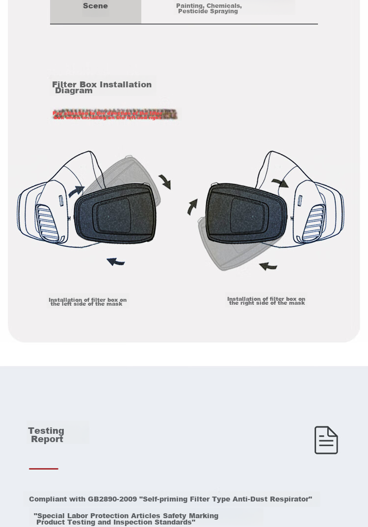 Honeywell Gas Mask Protective Respirator 550E Set, Anti-Car Paint Spray Chemical Gas Mask 19