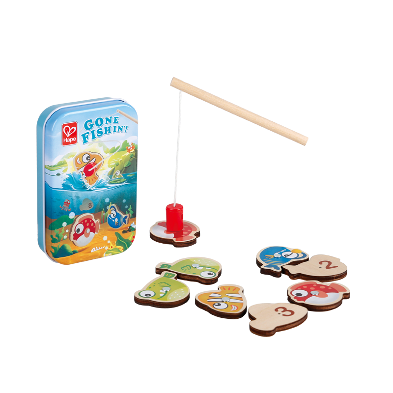 Hape (Germany), Early Education Pocket Toy, Holiday Gift, Children's Magnetic Handheld Fishing Game Box E0477
