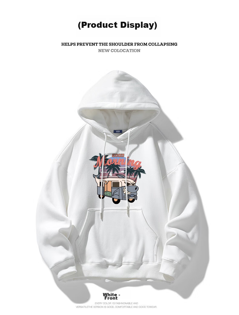 Mianzhi National Trend Brand Men's Hoodie, American-Style Loose-Fitting Trendy Base Layer, Versatile Couple's Outfit 15