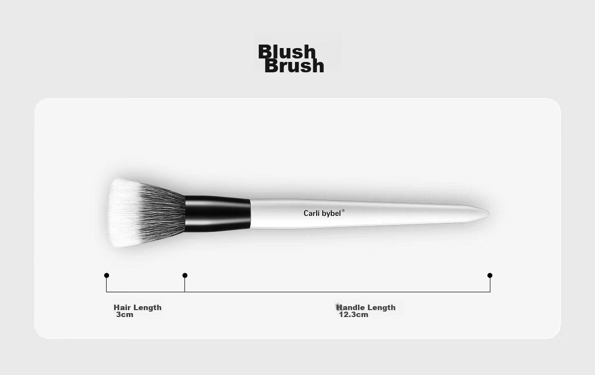 CARLI BYBEL Half-Shade Nose Shadow Animal Hair Brush for Slanted Nose, Nose Wing, Gradient Highlighting, Side Shadow Contouring, Sickle-Shaped Makeup Brush 13