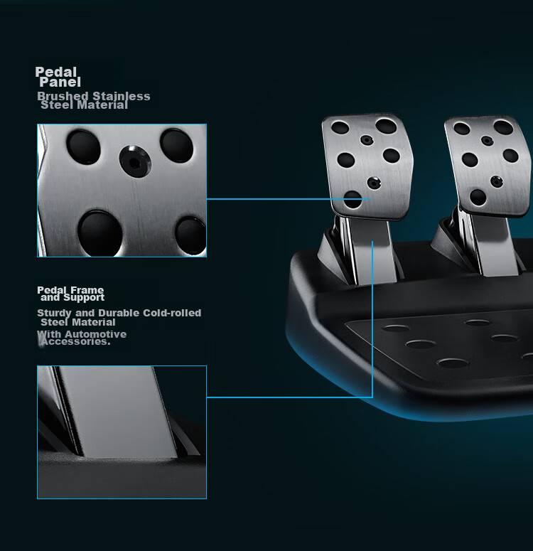 G G923 PC High-Resolution Force Feedback Racing Wheel And Pedals, Racing Simulation Driving Experience, For Horizon 4 And Okami 2 17