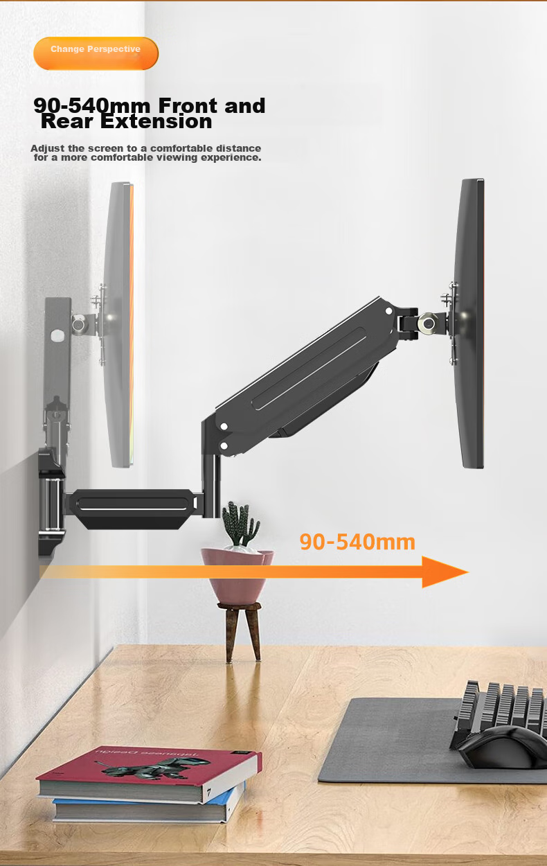 Zhiercheng Monitor Stand, Dual Screen 17-32 Inches, Top And Bottom Dual Screen Left And Right Dual Screen Computer Stand, Monitor Desktop Screen Bar-Shaped Stand [77cm Column] 6