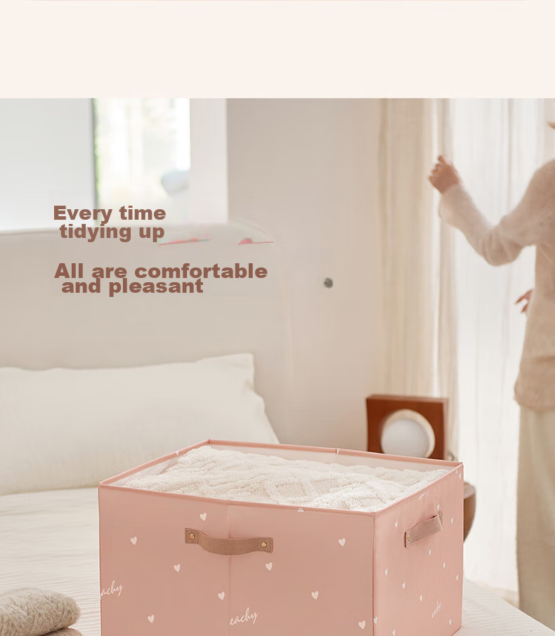 EACHY Foldable Clothes Storage Box, 40L Capacity, Pink Color, 1 Piece 18